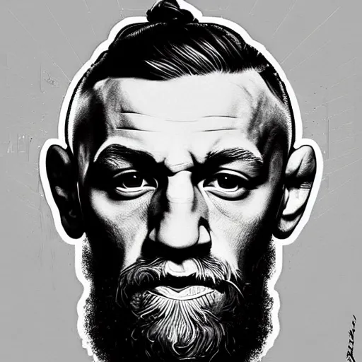 Image similar to portrait of conor mcgregor as e mahatma gandhi portrayed. digital art trending on artstation