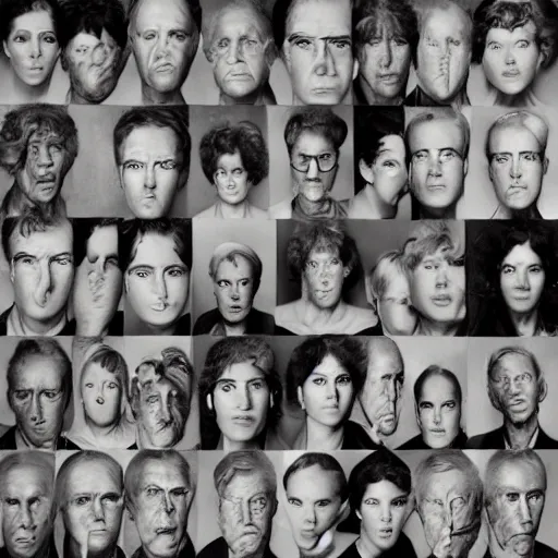 Image similar to a mix of all the people named Harrold, studio photography by Richard Avedon