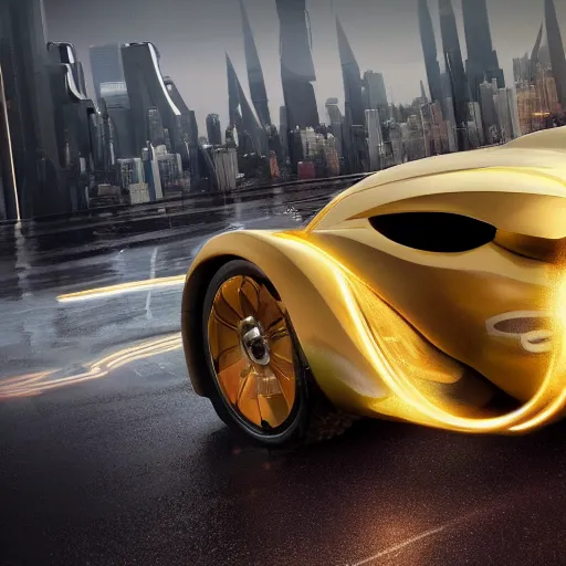 Image similar to car : motherboard forms designed by zaha hadid sci-fi futuristic ultra realistic photography, keyshot render, octane render, unreal engine 5 render, high oiled liquid glossy specularity reflections, ultra detailed, golden hour, dramatic lighting 4k, 8k, 16k in the style ofblade runner 2049 Cyberpunk 2077 ghost in the shell thor 2 marvel film : tilt shift: sharp focus