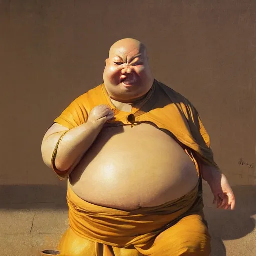 Image similar to fat boar wearing a monk robes holding incense burner. natural lighting by ruan jia, portrait