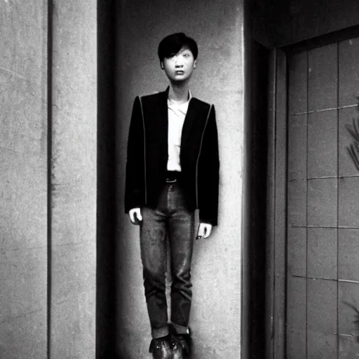 Image similar to photograph of 1 9 8 0 s cool chinese young man in shanghai