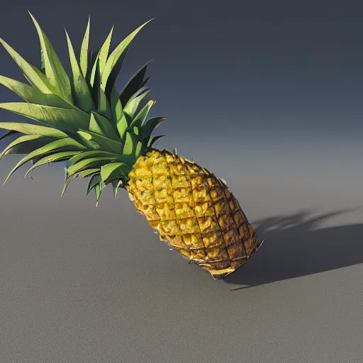 Prompt: rocket launcher made of pineapple and futuristic technology, 3D octane render, extreme detail