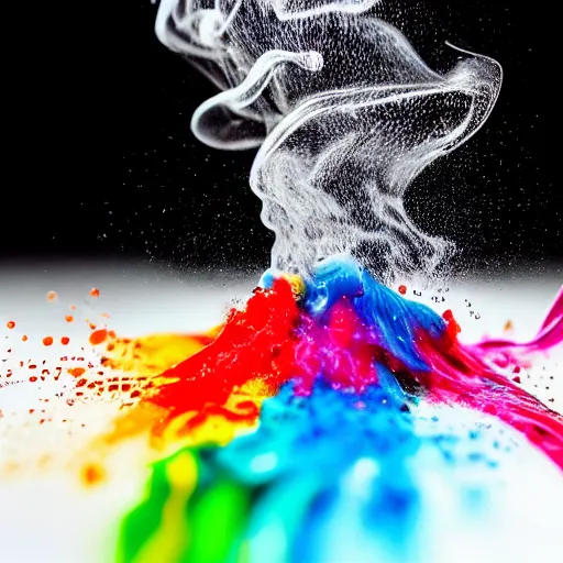 Prompt: slow-mo footage macro ink drops in water, colorful, professional photo, smoke, close-up