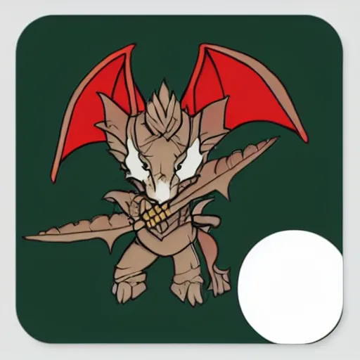 Prompt: cute d & d dragon character sticker