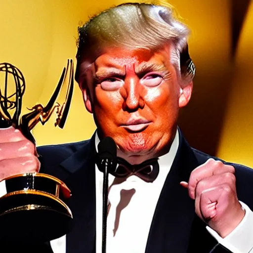 Image similar to Photo of Donald Trump winning an Emmy