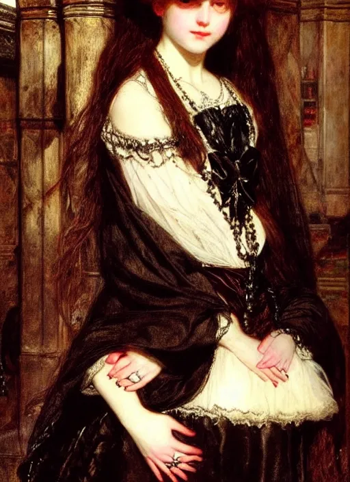 Image similar to ( ( gothic # ) ) princess portrait. by william henry hunt * *!!, highly detailded