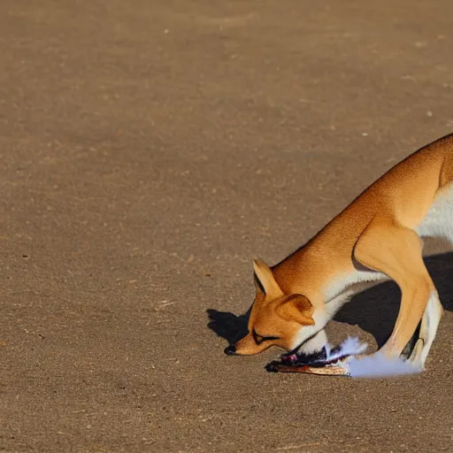 Prompt: dingo blows a smoke ring