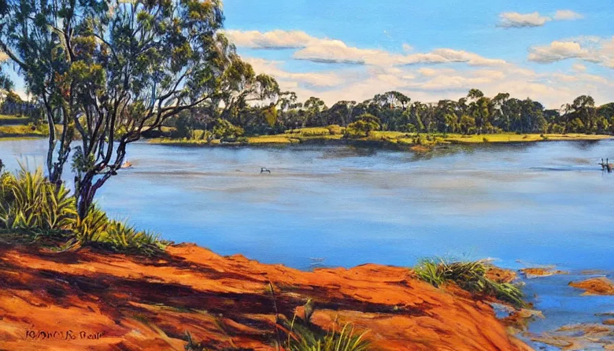 Image similar to painting of the manning river in taree australia