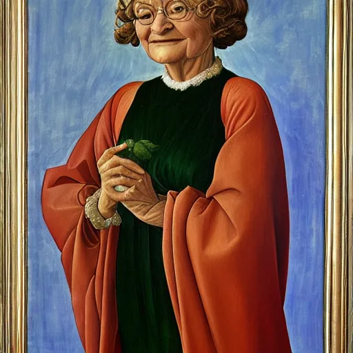 Image similar to oil Painting of Estelle Getty by Botticelli