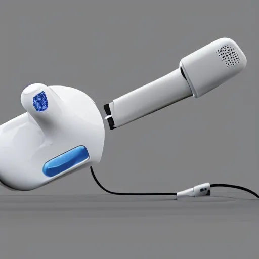 Image similar to airpod shotgun, concept art, designed by Apple Inc, studio lighting