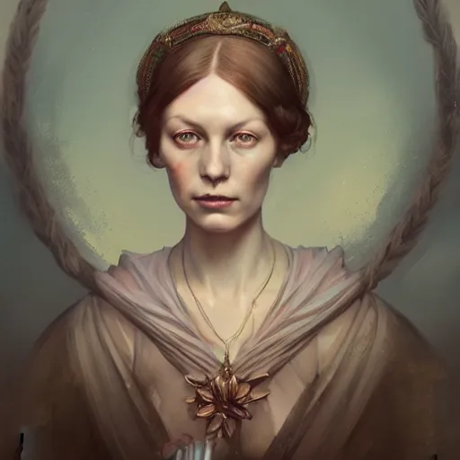 Prompt: portrait of florence nightingale ; by james jean, charlie bowater, tom bagshaw, nikolay makovsky, melanie delon : : enchanting, colorful, ethereal, portrait, character design, illustration, hyperrealism, photorealism, digital art, concept art, fantasy, weta, wlop