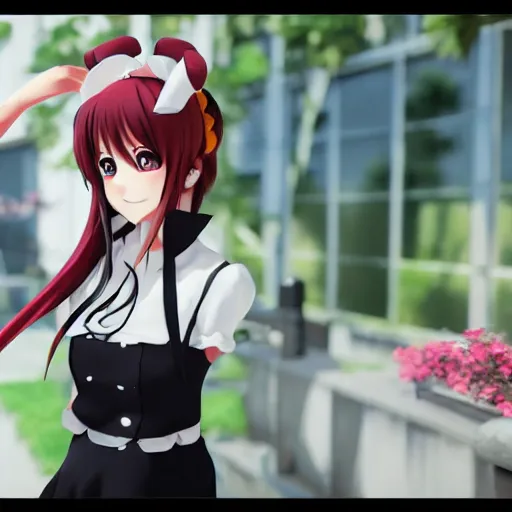 Prompt: pretty, hot, conventionally attractive anime maid, hyperrealistic, unreal engine 4