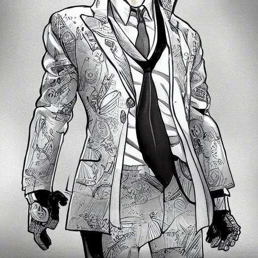 Image similar to cartoon, white glove in a suit, intricate, masterpiece, artstation, stunning