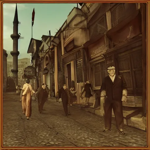 Image similar to istanbul fallout style 1930s