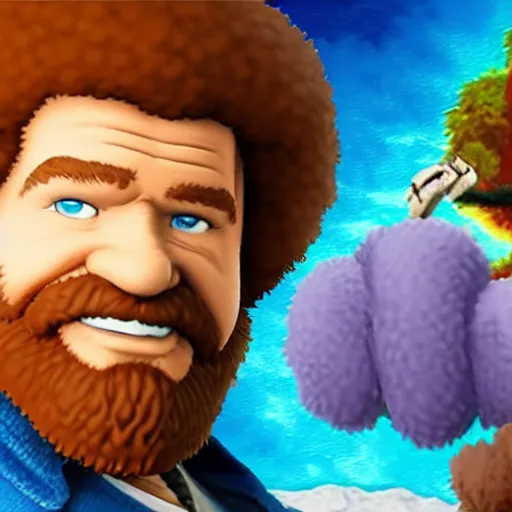 Image similar to Bob Ross character reveal for Super Smash bros ultimate