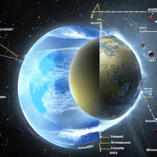 Image similar to blueprints of climate interplanetary system