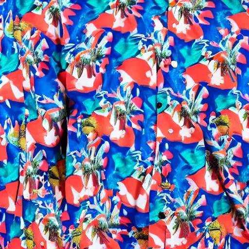 Image similar to hawaiian shirt design, fashion photography