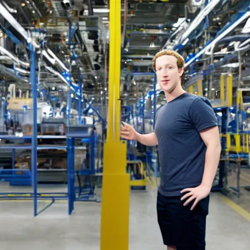 Prompt: screenshot of mark zuckerberg as a factory emploeye