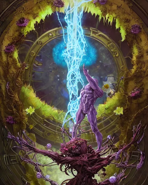 Image similar to the platonic ideal of flowers, rotting, insects and praying of cletus kasady carnage thanos nazgul doctor manhattan chtulu mandelbulb my neighbor totoro bioshock davinci heavy rain, d & d, fantasy, ego death, decay, dmt, psilocybin, art by artgerm and greg rutkowski and alphonse mucha