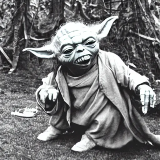 Image similar to yoda performing at woodstock