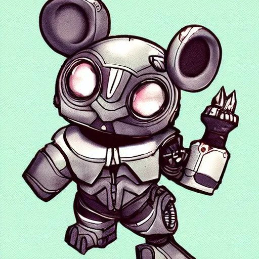 Image similar to cyborg mouse in league of legends style