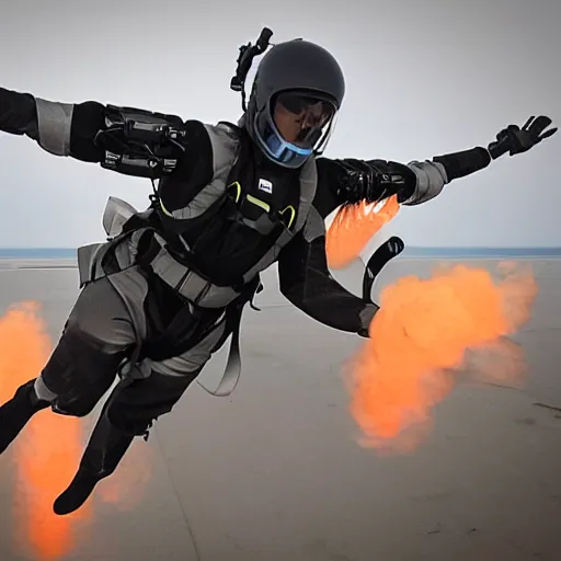 Image similar to a jetpack that tears its wearer apart on launch