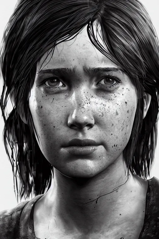 Prompt: portrait art of ellie from the last of us part 2, 8 k ultra realistic, digital art, character portrait, highly detailed, trending on artstation, lens flare, atmosphere, hyper realistic, cinematic lightning, sharp focus, unreal engine 5, extreme details perfect face, pretty face, fine - face, illustration, 8 k, ultra texture, masterpiece