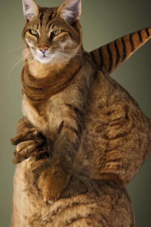 Prompt: a female DND tabaxi, high resolution film still, 8k, HDR colors, cosplay, studio lighting