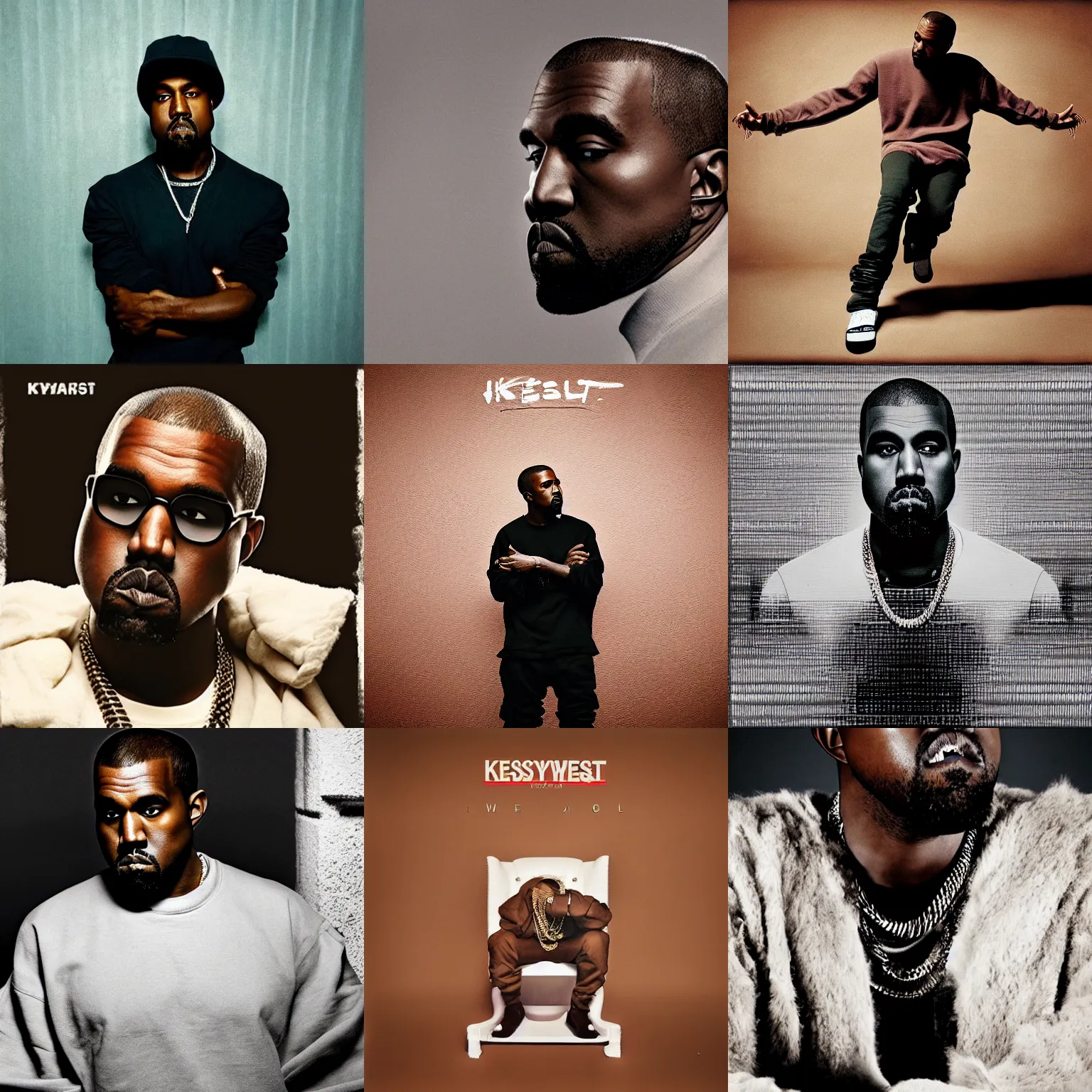 Prompt: Kanye West style album cover