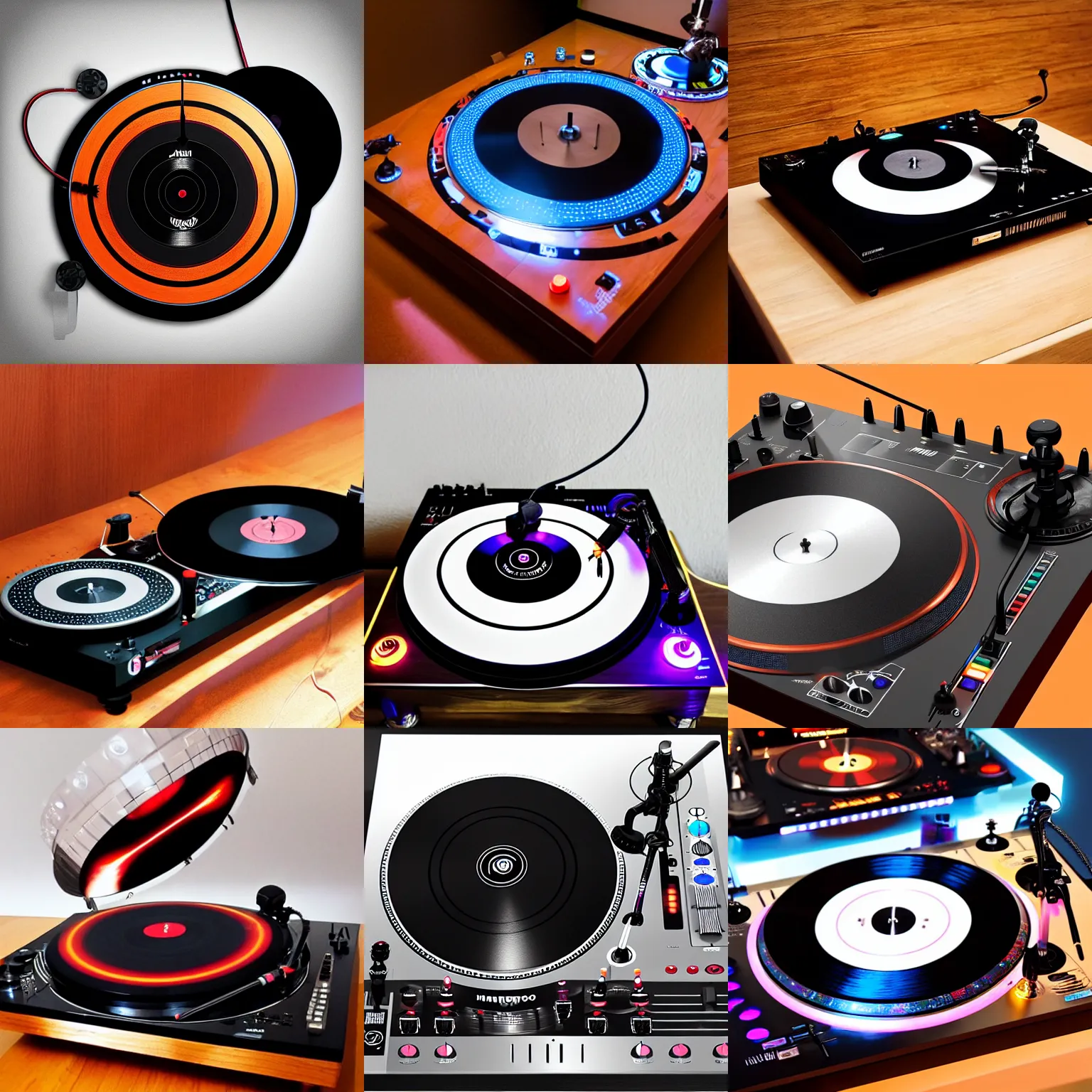 Prompt: a DJ turntable in the style of Coco Dávez