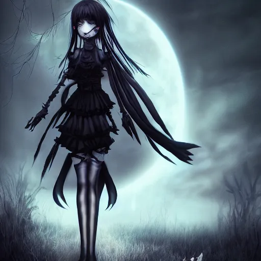 full shot portrait of angry darkness anime girl at | Stable Diffusion ...