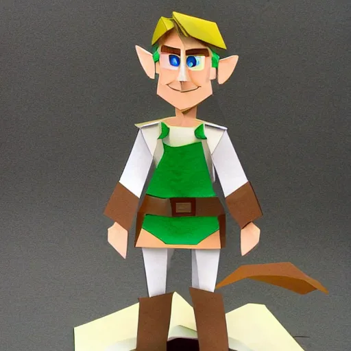 Image similar to a paper model of link, paper modeling art.