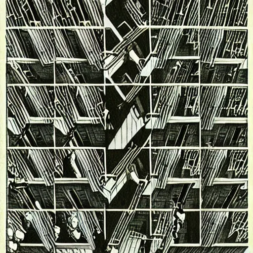 Image similar to the matrix, by m c escher