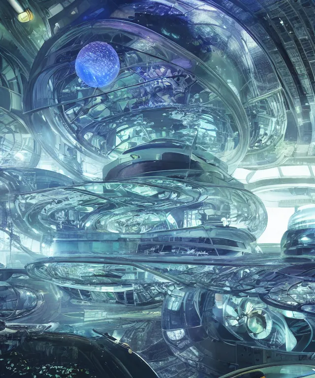 Image similar to a futuristic space colony, large bubble archaeologies, highly detailed, sci-fi, high-tech, neon lights, flying cars, alien technology