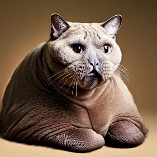 Image similar to a walrus - cat - hybrid, animal photography