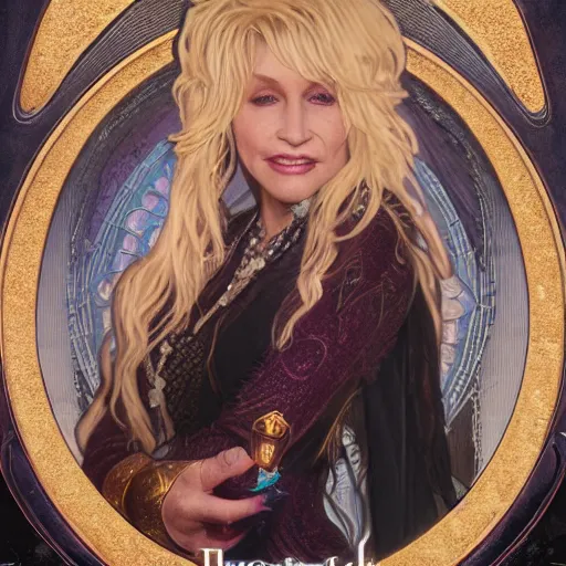 Prompt: an ultra detailed tarot card of teenage dolly parton as a necromancer, d & d, epic fantasy, concept art by alphonse mucha and greg rutkowski, octane render, 8 k, detailed face