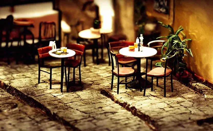 Image similar to mini cafe diorama macro photography, ambient, atmospheric photograph