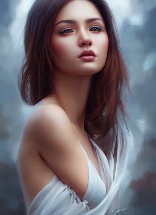 Image similar to photo of a gorgeous young woman in the style of stefan kostic, realistic, sharp focus, 8k high definition, insanely detailed, intricate, elegant, art by stanley lau and artgerm