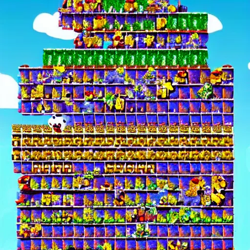 Image similar to photo of recursive super marios hundreds of marios holding up planet earth