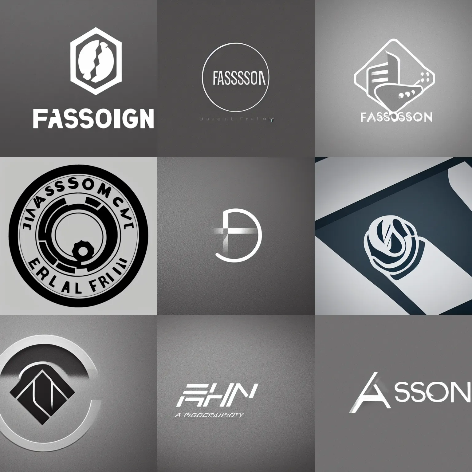 Prompt: a beautiful, minimalistic and clean logo of an mechanical production firm named as fassgon