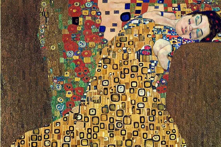 Image similar to that feeling when you wake up and realize its saturday, highly detailed illustration, in the style of gustav klimt