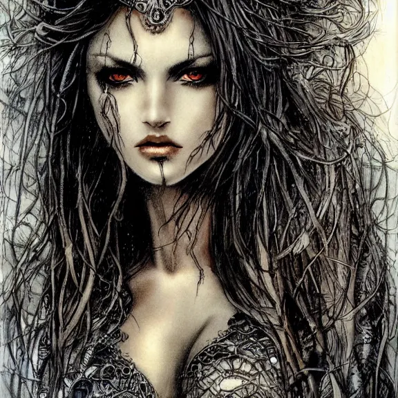 Image similar to a highly detailed portrait in the style of luis royo and in the style of milo manara.