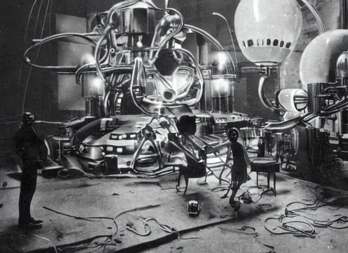 scene from a 1 9 3 0 s cyberpunk science fiction film | Stable ...