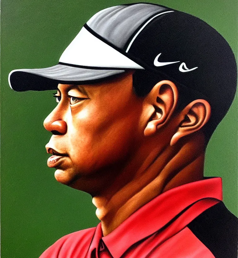 Image similar to tiger woods portrait by caravaggio.