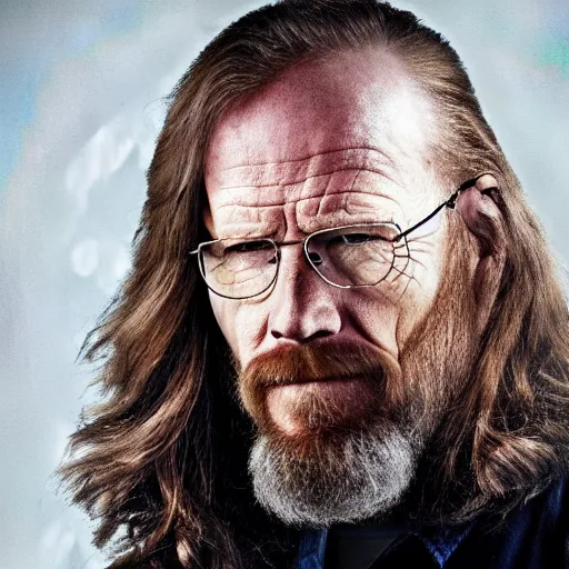 Prompt: ron pearlman as long haired walter white