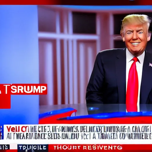 Image similar to donald trump as a news anchor on cnn