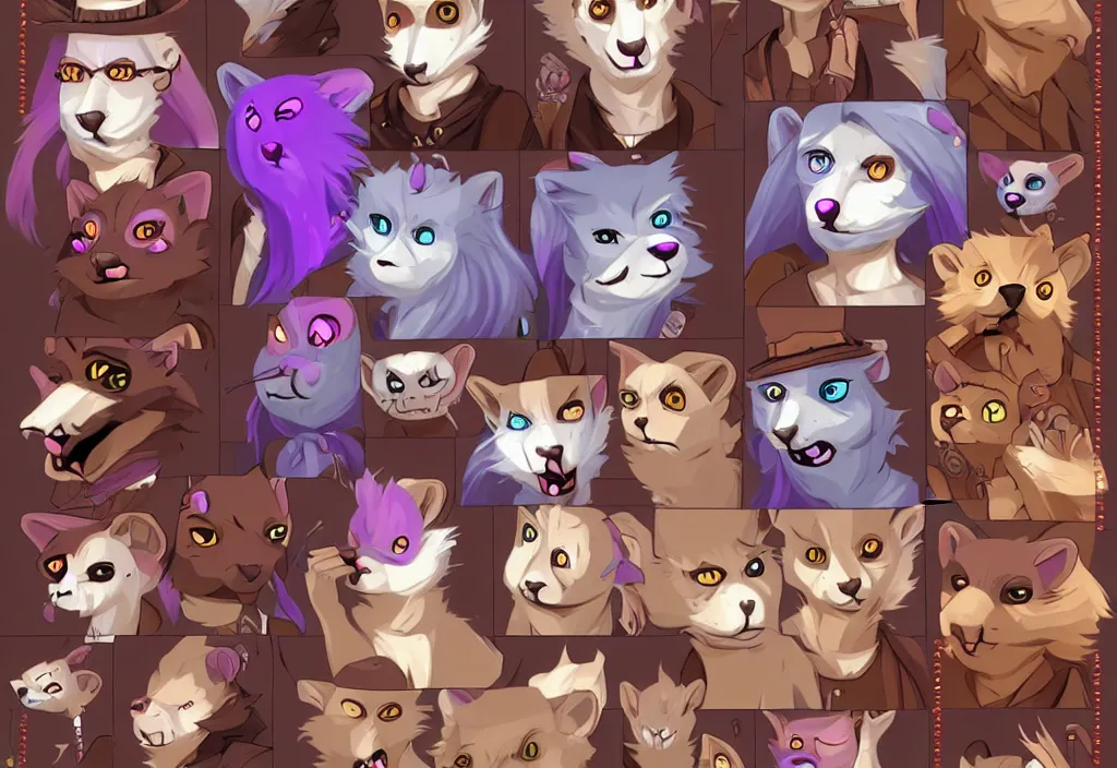 Image similar to furry - weasel - necromancer - fursona uhd ue 5 visual novel pc game expressions