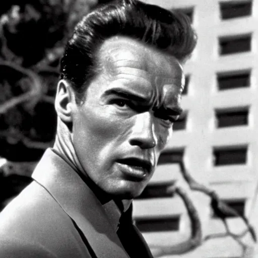 Image similar to arnold schwarzenegger in Invasion of the body snatchers (1956)