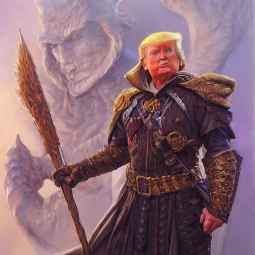 Image similar to Donald Trump as a fantasy D&D character, full body art by Donato Giancola and James Gurney, digital art, trending on artstation