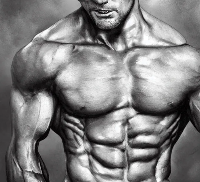 Prompt: photorealistic Portrait of frontal standing pose torso of a very attractive muscular man that looks like a romance book cover, heavily tattoed. All his skin is covered by elvish symbols and letters. Intricate, concept art, magic lighting overlays, magical portal opened, D&D!, fantasy style, sharp focus!, ultra detailed, art by Artgerm and Peter Andrew Jones, WLUP, Magali Villeneuve